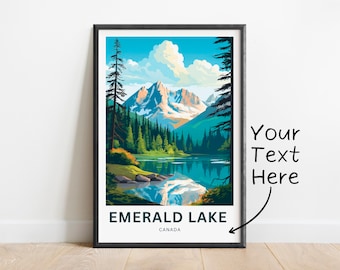 Personalized Emerald Lake Travel Print - Emerald Lake poster, Canada Wall Art, Framed present, Gift Canada Present