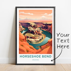 Personalized Horseshoe Bend  Travel Print - Horseshoe Bend poster, Arizona Wall Art, Framed present, Gift Arizona Present