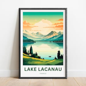 Lake Lacanau Reisedruck - Lake Lacanau Poster, Frankreich Wandkunst, gerahmtes Geschenk, Geschenk Frankreich