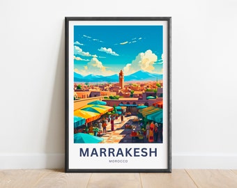 Marrakesh Travel Print - Marrakesh poster, Morocco Wall Art, Framed present, Gift Morocco Present