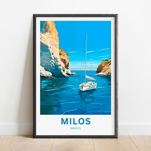 Milos Travel Print - Milos poster, Greek island Wall Art, Framed present, Gift Greece Present