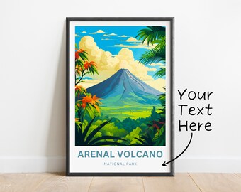 Personalisierter Vulkan Arenal Vulkan Arenal Poster - Arenal Vulkan Poster, Nationalpark Wandkunst, gerahmtes Geschenk, Geschenk Costa Rica Geschenk