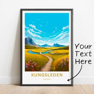 Personalized Kungsleden Travel Print - Kungsleden poster, Sweden Wall Art, Framed present, Gift Sweden Present