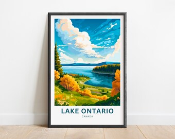Lake Ontario Wall Art Print: Canada Travel Decor (Minimalist Style)