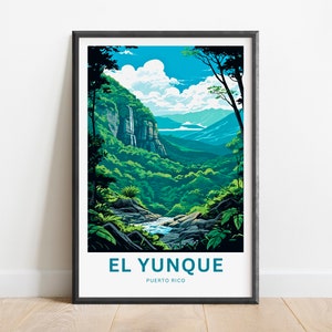 El Yunque Travel Print - El Yunque poster, El Yunque National Forest Puerto Rico Wall Art, present, Gift Puerto Rico, Personalized Text