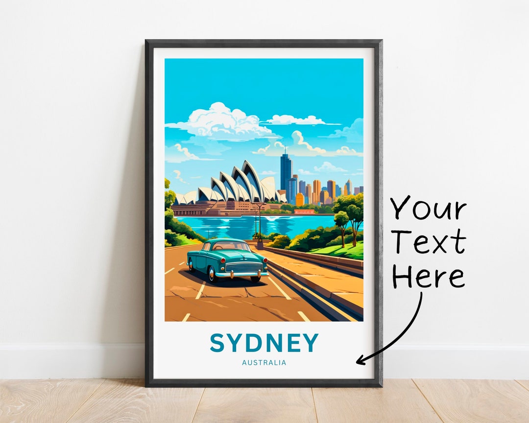 Personalized Sydney Travel Print Sydney Poster Australia Etsy