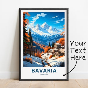 Personalized Bavaria Travel Print - Bavaria poster, Germany Wall Art, Framed present, Gift Germany Present