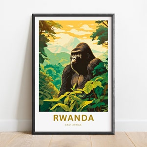 Rwanda Travel Print - Rwanda poster, East Africa Wall Art, Framed present, Gift United Africa Decor, Custom Text Personalized