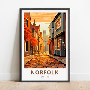 Norfolk Travel Print - Norfolk poster, England Wall Art, Framed present, Gift England Present