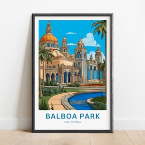 Balboa Park Travel Print - Balboa Park poster, California Wall Art, Framed present, Gift California Present