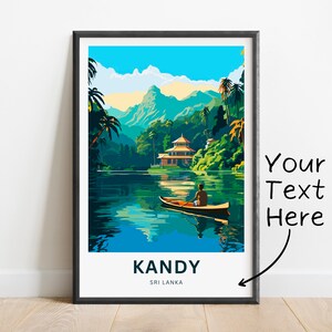 Personalized Kandy Travel Print - Kandy poster, Sri Lanka Wall Art, Framed present, Gift Sri Lanka Present