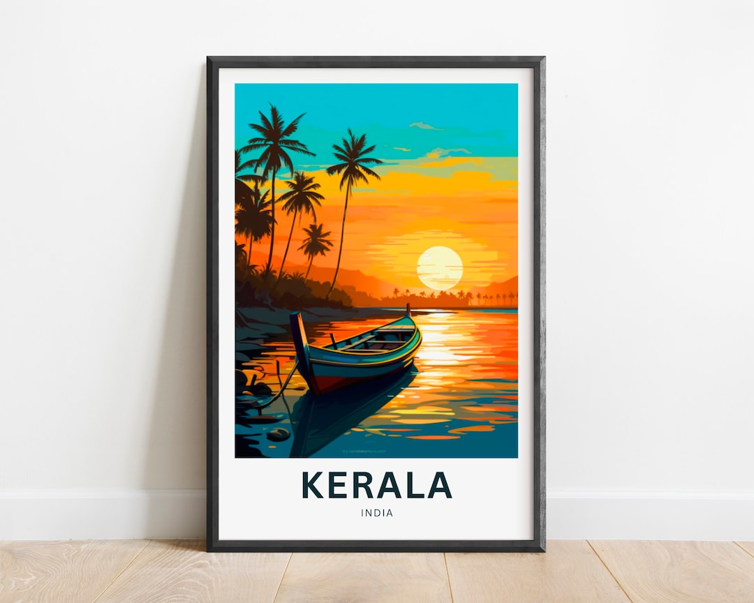 Kerala Travel Print Kerala Poster India Wall Art Framed Etsy