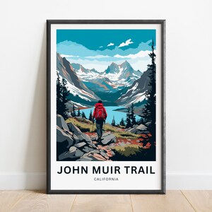 John Muir Trail Travel Print - John Muir Trail poster, California Wall Art, Framed present, Gift California Present