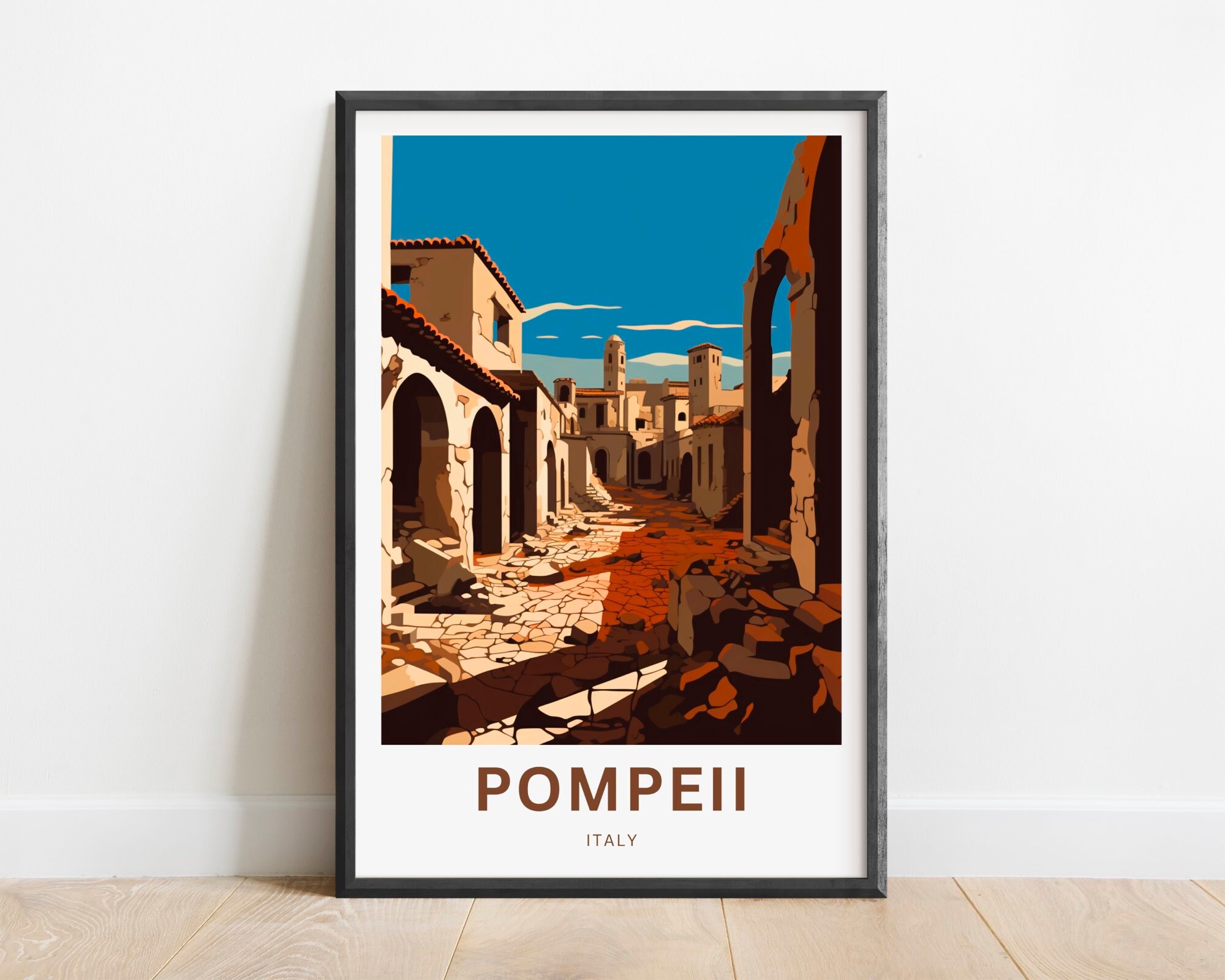 Pompeii Travel Print - Pompeii poster, Italy Wall Art, Framed present, Gift Italy Present