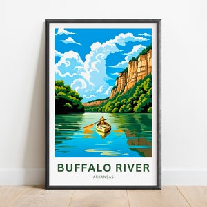 Buffalo River Travel Print - Buffalo River poster, Arkansas Wall Art, Framed present, Gift Arkansas Present
