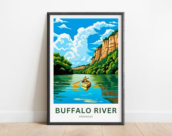 Buffalo River Arkansas Art Print: Ozark Mountain Travel Poster