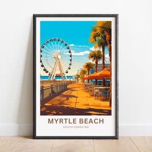 Myrtle Beach Travel Print - Myrtle Beach poster, South Carolina Wall Art, Framed present, Gift United States Present