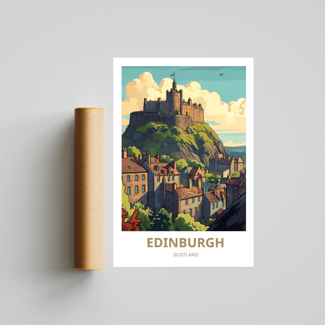 Edinburgh Print | Scotland Wall Art | Travel Poster | Edinburgh Castle ...