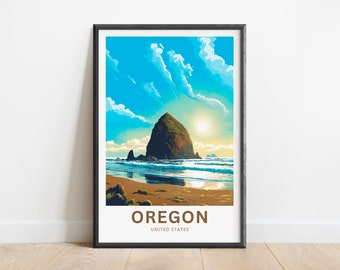 Druck für Cannon Beach, Oregon – Haystack Rock Reiseposter