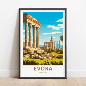 Evora Travel Print - Évora poster, Portugal Wall Art, Framed present, Gift Portugal Present