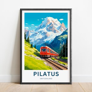 Pilatus Travel Print - Pilatus poster, Switzerland Wall Art, Framed present, Gift Switzerland Present
