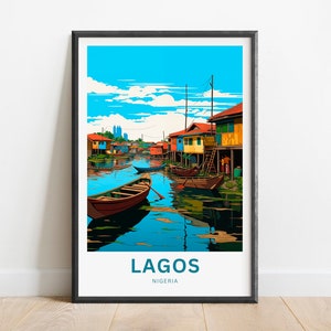Lagos Print - Lagos poster, Nigeria Wall Art, Framed present, Gift, Africa Present