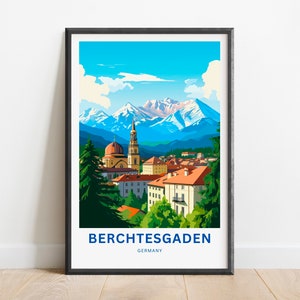 Berchtesgaden  Travel Print, Berchtesgaden Travel poster, Germany Wall Art, Wall Decor, Framed present, Gift Germany Present