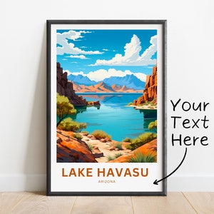 Personalized Lake Havasu Travel Print - Lake Havasu poster, Arizona Wall Art, Framed present, Gift Arizona Present