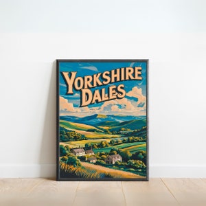 Yorkshire Vintage Travel Poster - Yorkshire Print, England Wall Art, Framed, Gift England Present