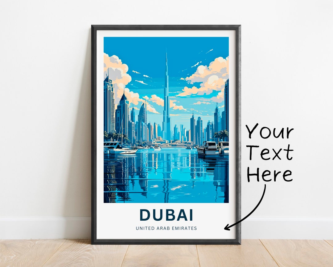 Personalized Dubai Travel Print Dubai Poster United Arab Etsy