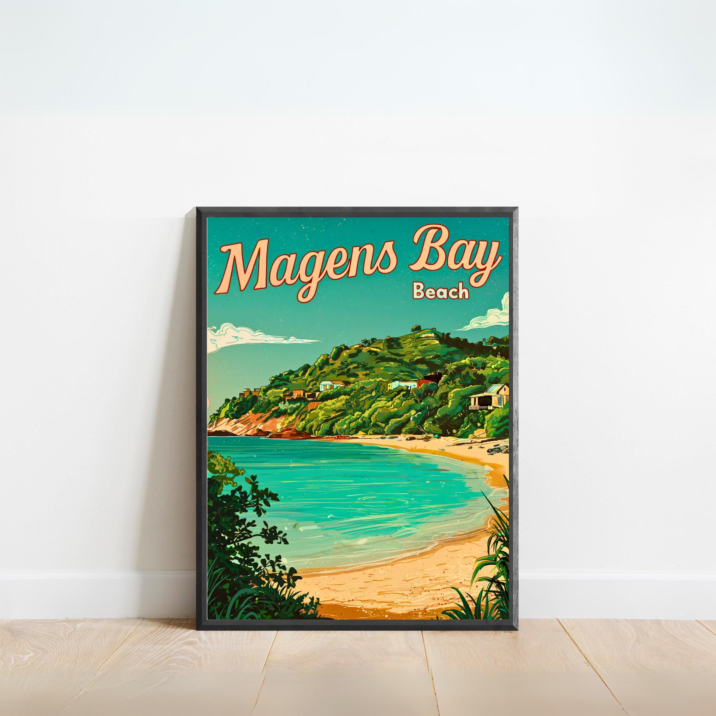 Magens Bay Beach Vintage Travel Poster - Magens Bay Beach Print