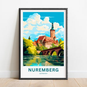 Nuremberg Travel Print - Nuremberg poster, Germany Wall Art, Framed present, Gift Germany Present