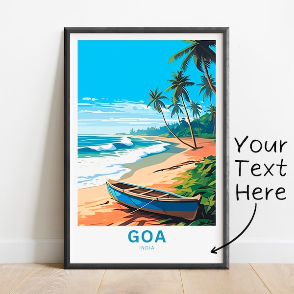 Personalized Goa Travel Print - Goa poster, India Wall Art, Framed present, Gift India Present