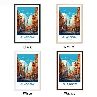 Poster Su Tela Glasgow Skyline – Viaggio Vintage Per Arredamento Moderno