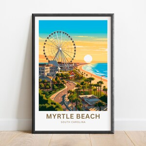 Myrtle Beach Travel Print - Myrtle Beach poster, South Carolina Wall Art, Framed present, Gift United States Present