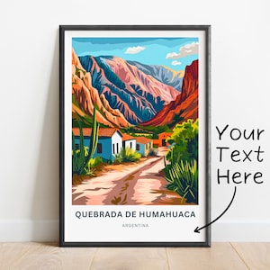 Personalized Quebrada de Humahuaca Travel Print - Quebrada de Humahuaca poster, Argentina Wall Art, Framed present, Gift Argentina Present