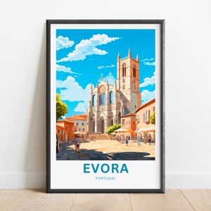Evora Travel Print - Évora poster, Portugal Wall Art, Framed present, Gift Portugal Present