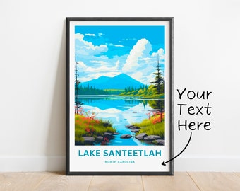 Personalized Lake Santeetlah Print - Lake Santeetlah poster, North Carolina Wall Art, Framed present, Gift United States Present