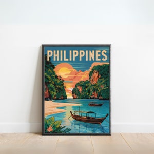 Philippinen Vintage Reise Poster - Philippinen Druck, Südostasien Wand Kunst, Geschenk Asien Geschenk Asien
