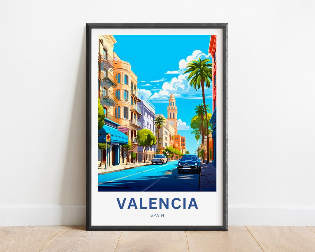 Valencia Travel Print Valencia Poster, Spain Wall Art, Framed Present