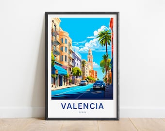 Valencia Travel Print - Valencia poster, Spain Wall Art, Framed present, Gift Spain Present