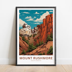 Mount Rushmore Travel Print - South Dakota poster, Mount Rushmore Wall Art, Framed present, Gift South Dakota Present