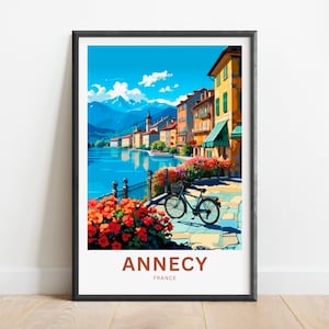 Annecy Travel Print - Annecy poster, France Wall Art, Framed present, Gift France Present