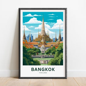 Bangkok Travel Print - Bangkok poster, Thailand Wall Art, Framed present, Gift Thailand Present