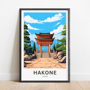 Hakone Travel Print - Hakone poster, Japan Wall Art, Framed present, Gift Japan Present