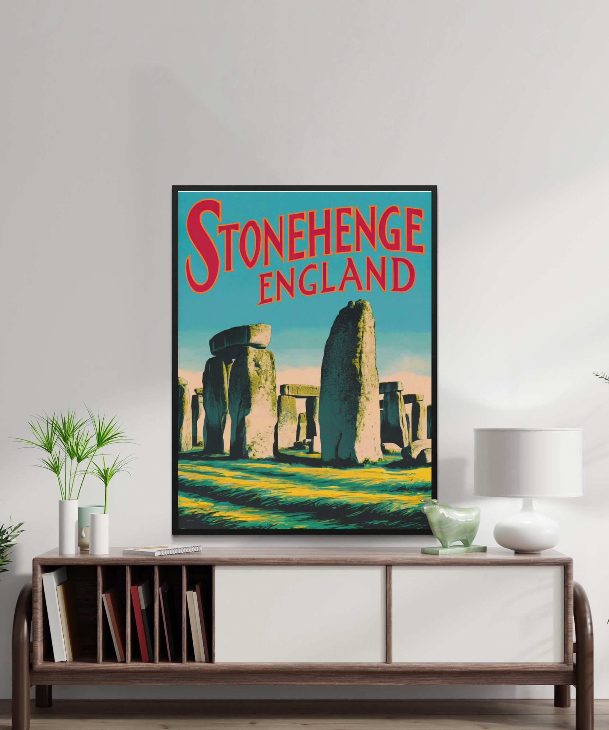 Stonehenge Vintage Travel Poster - Stonehenge Print, England Wall Art ...