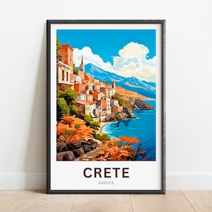 Crete Travel Print - Crete poster, Greece Wall Art, Framed present, Gift Greece Present
