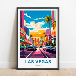 Las Vegas Travel Print - Las Vegas poster, Nevada Wall Art, Framed present, Gift Nevada Present