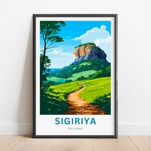 Sigiriya Travel Print - Sigiriya poster, Sri Lanka Wall Art, Framed present, Gift Sri Lanka Present
