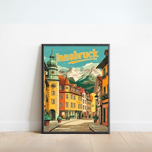 **Innsbruck Vintage Reiseplakat -** **Österreich Wandkunst**,**